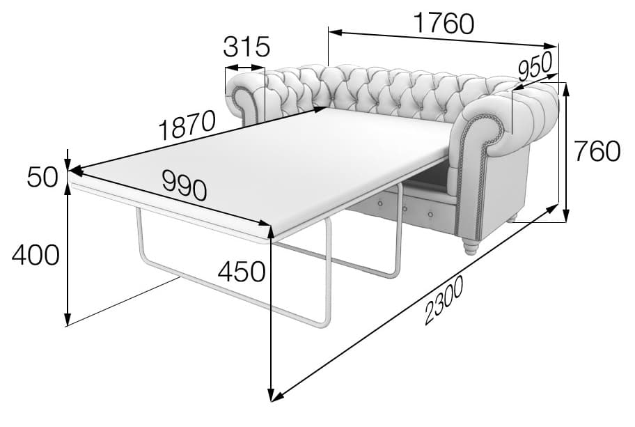 Диван 2-местный раскладной