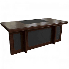 Стол руководителя 200 с кожаными вставками