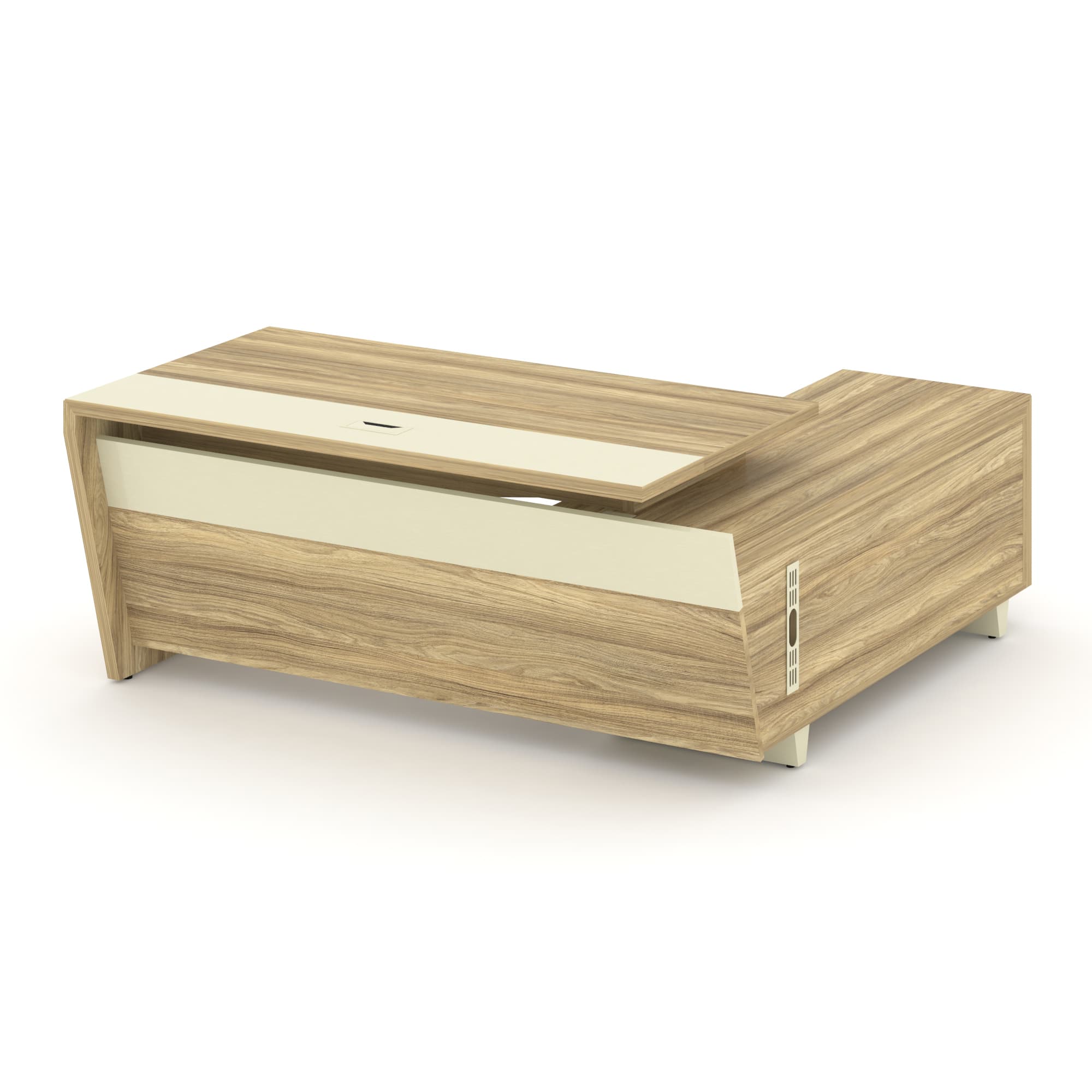 Стол руководителя с опорной тумбой, левый 180