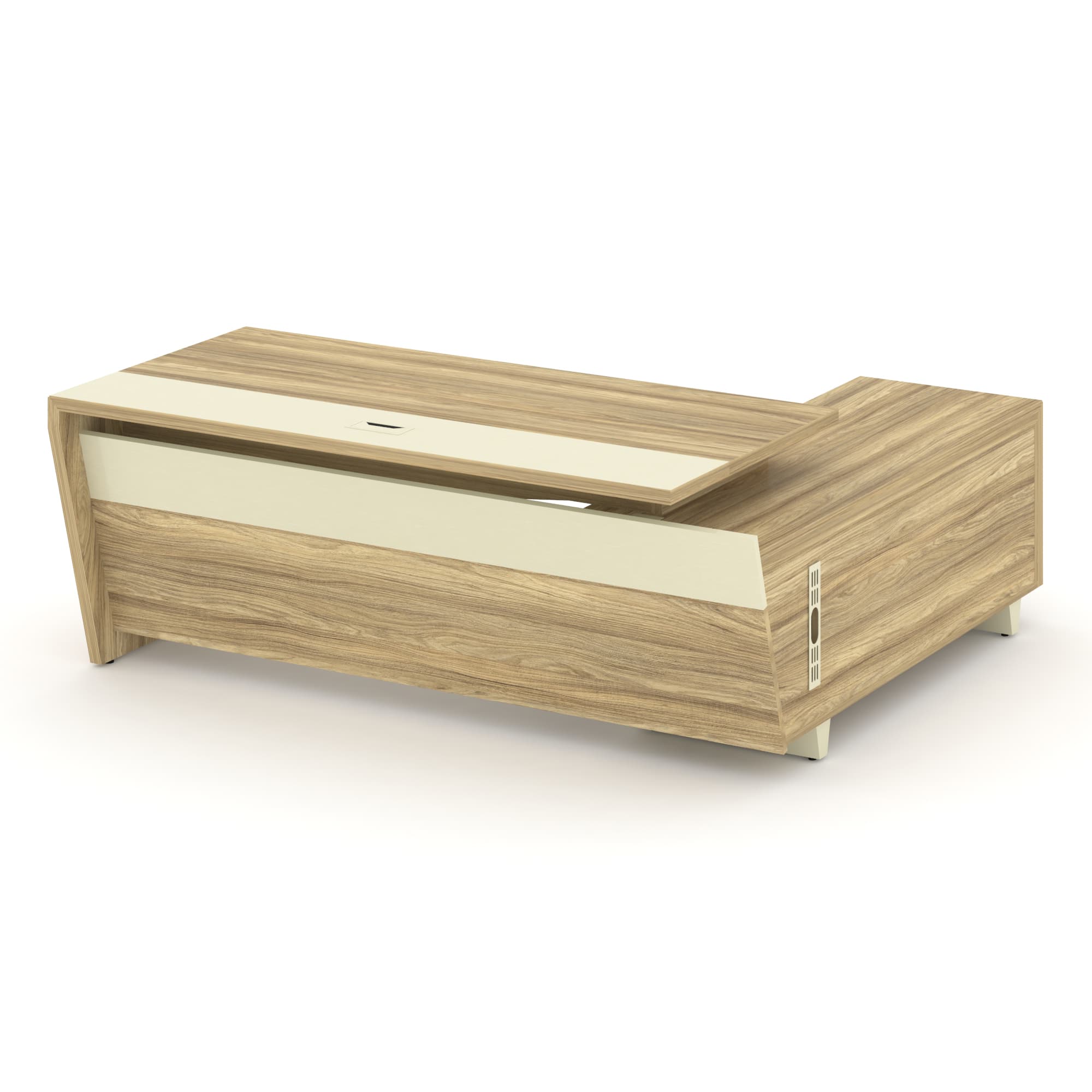 Стол руководителя с опорной тумбой, левый 200