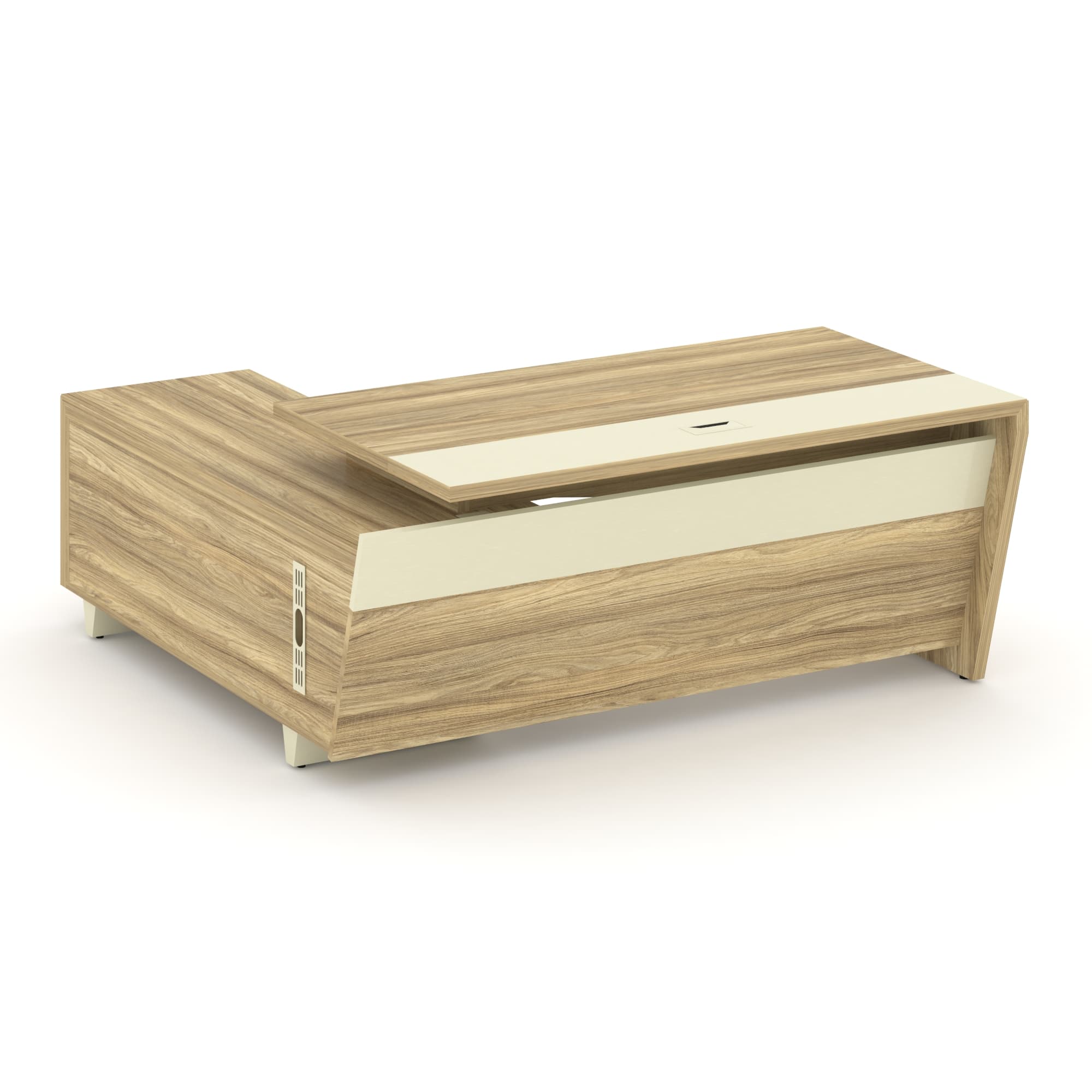 Стол руководителя с опорной тумбой, правый 180