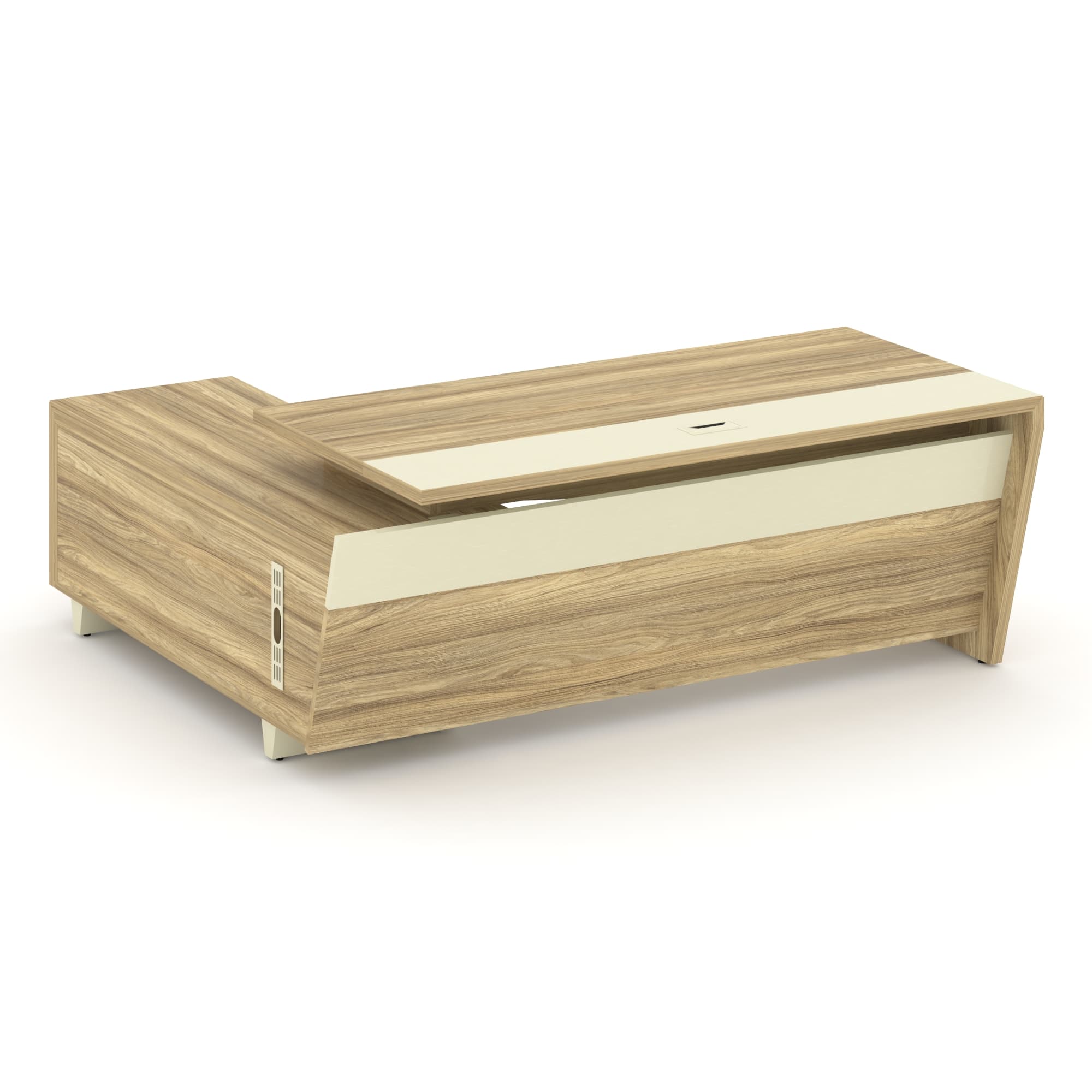 Стол руководителя с опорной тумбой, правый 200