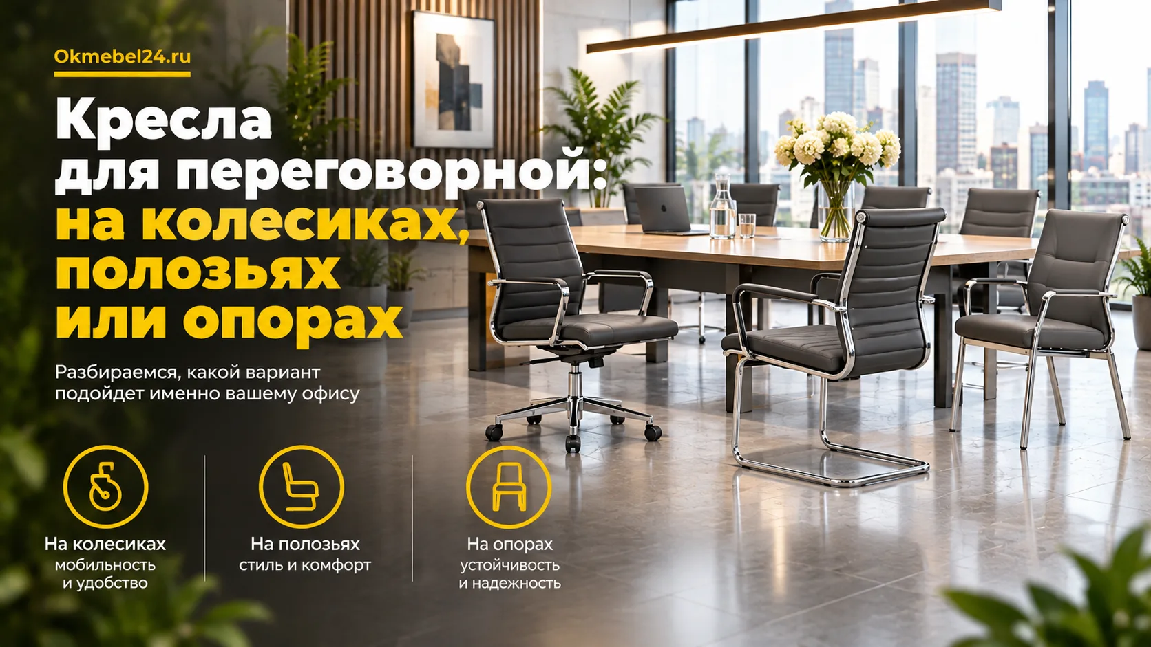 Кресла для переговорной: на колесиках, полозьях или опорах